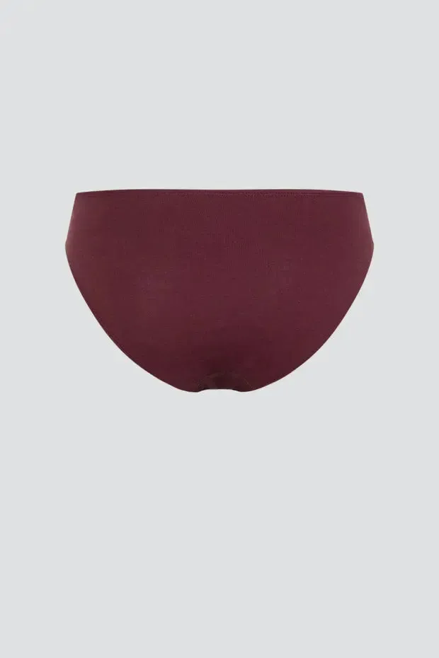 100% Burgundy Fair-trade Organic Cotton Mini Panty by Comazo