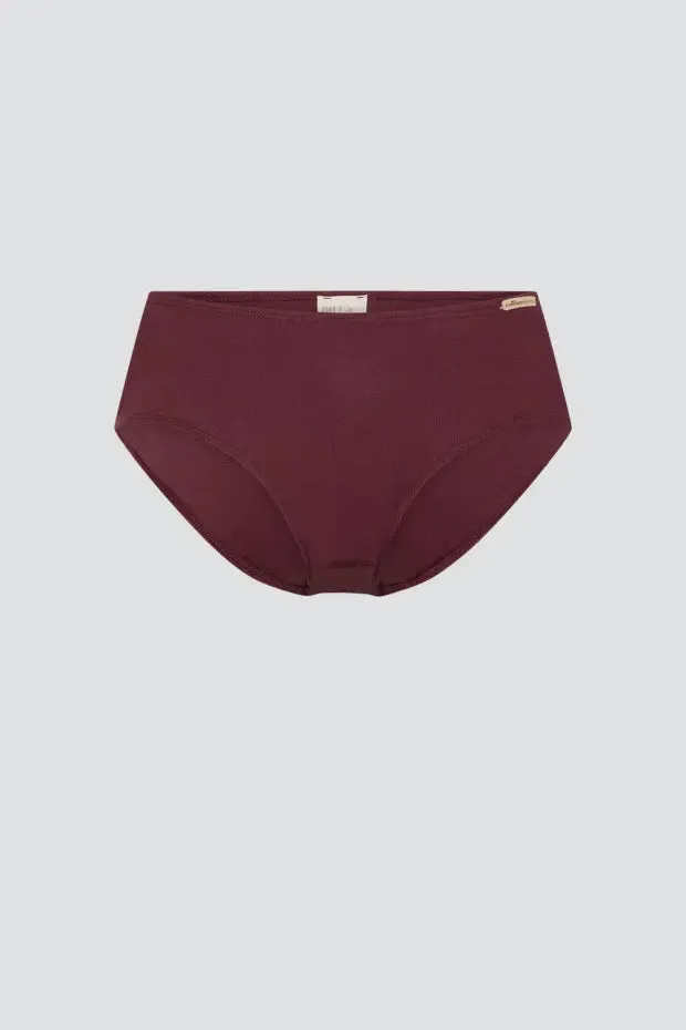 100% Burgundy Organic Cotton Panty by Comazo