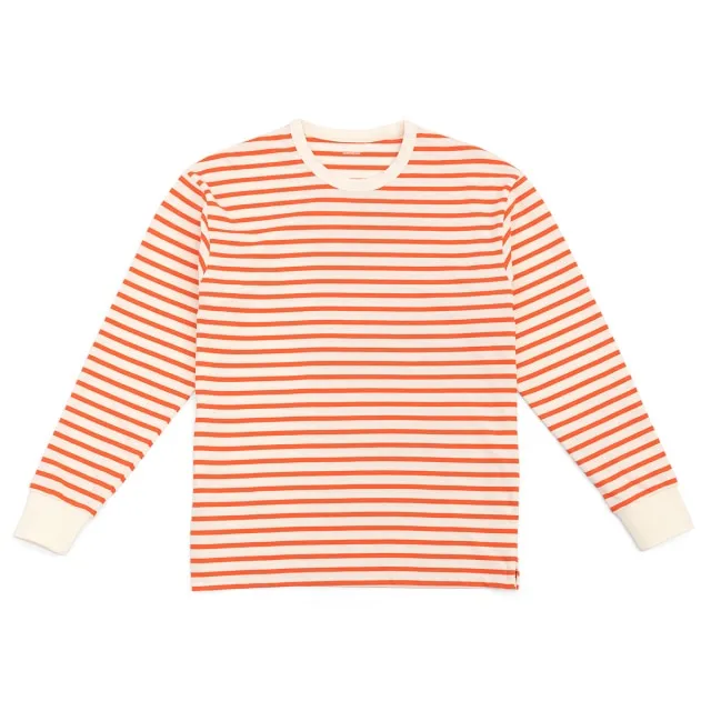 100% Cotton Tshirt  2022 Spring New  Long Sleeve Striped Top Oversize Unisex Men Women T-shirts 1