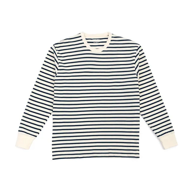 100% Cotton Tshirt  2022 Spring New  Long Sleeve Striped Top Oversize Unisex Men Women T-shirts 1