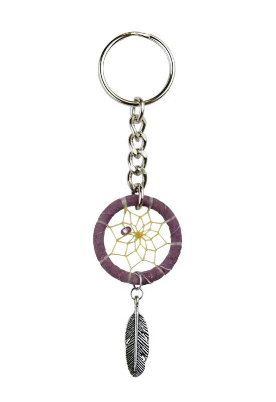 1.25” Dreamcatcher Keychain w/ feather