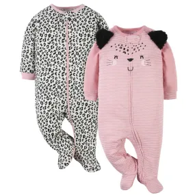 2-Pack Baby Girls Leopard Sleep 'N Plays