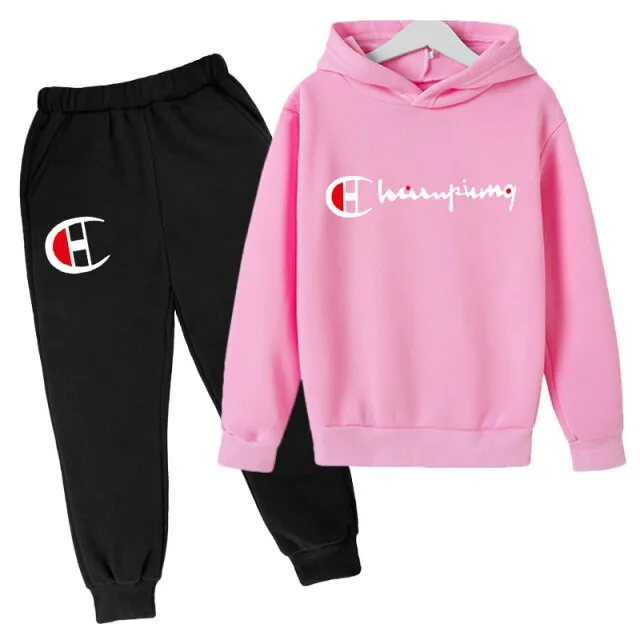 2022 Letter Print Hoodie Set Kids Clothing Set Brand Fall Mens Sportswear Kids Hoodie Hoodie Top   Pants 2pcs