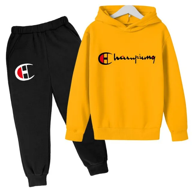 2022 Letter Print Hoodie Set Kids Clothing Set Brand Fall Mens Sportswear Kids Hoodie Hoodie Top   Pants 2pcs