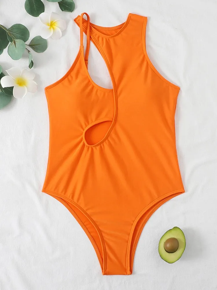 2023 New Women Sexy One Piece Swimsuit Female Hollow Out Bathing Suit