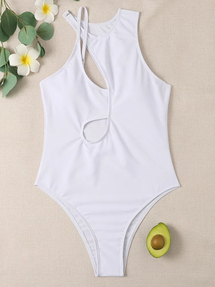 2023 New Women Sexy One Piece Swimsuit Female Hollow Out Bathing Suit