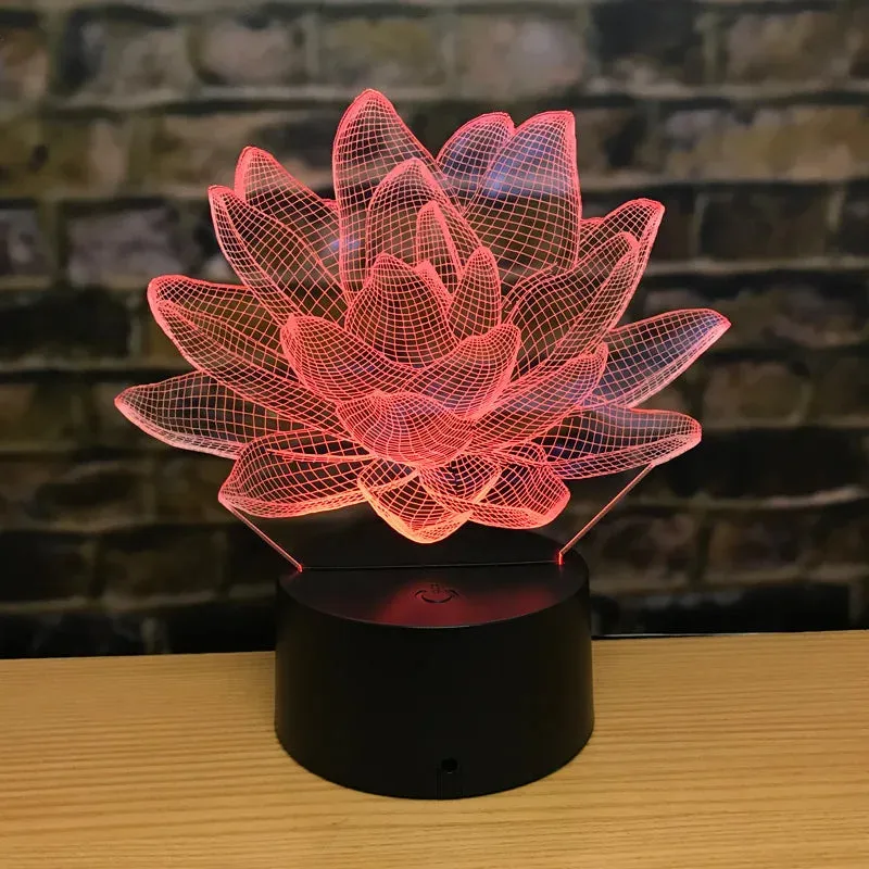 3D Lotus Flower LED Night Light