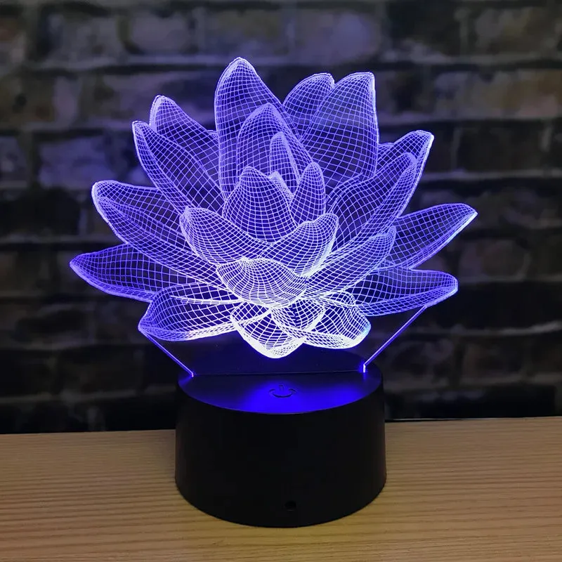 3D Lotus Flower LED Night Light