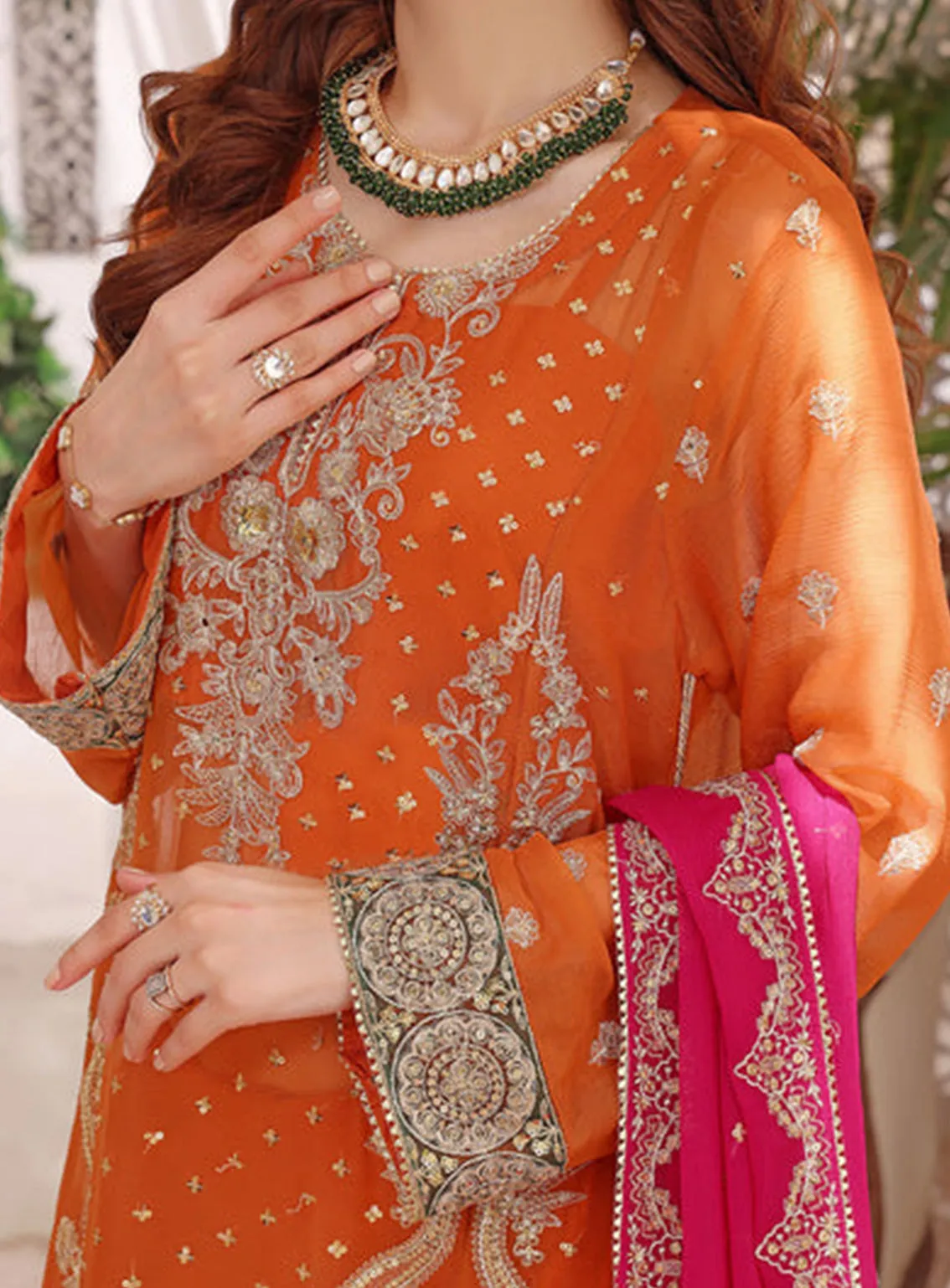 Aaina By Awwal Embroidered Chiffon Unstitched 3 Piece Suit - 02 TARZZ