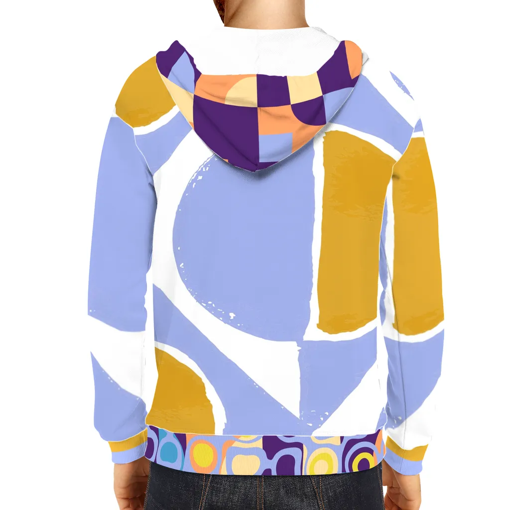 Abstract Blue Unisex Pullover Hoody