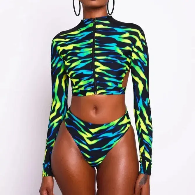 African Long-Sleeve Bikini Brazilian