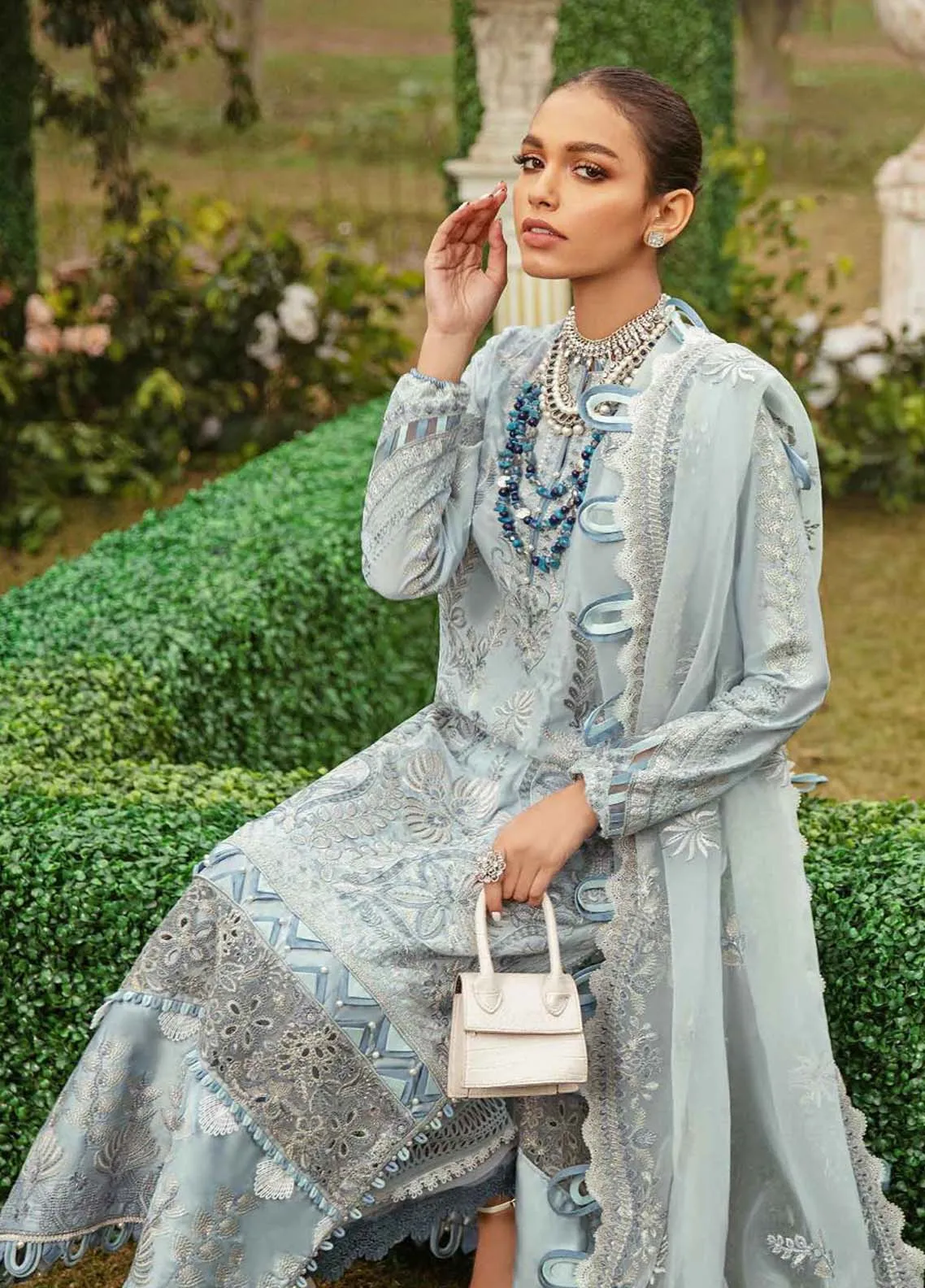 Afrozeh Embroidered Lawn Unstitched 3 Piece Suit - 08