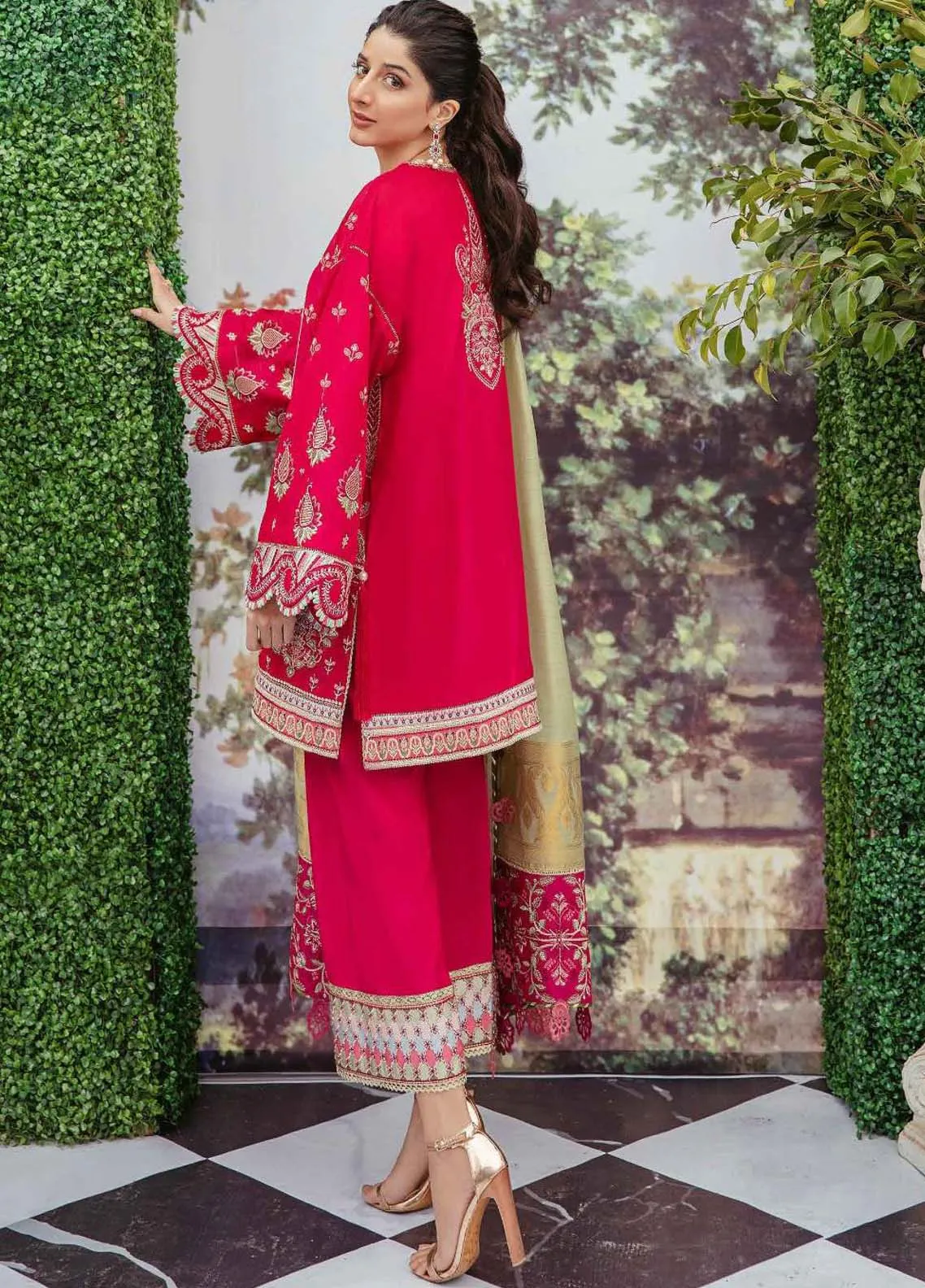 Afrozeh Embroidered Lawn Unstitched 3 Piece Suit - 09