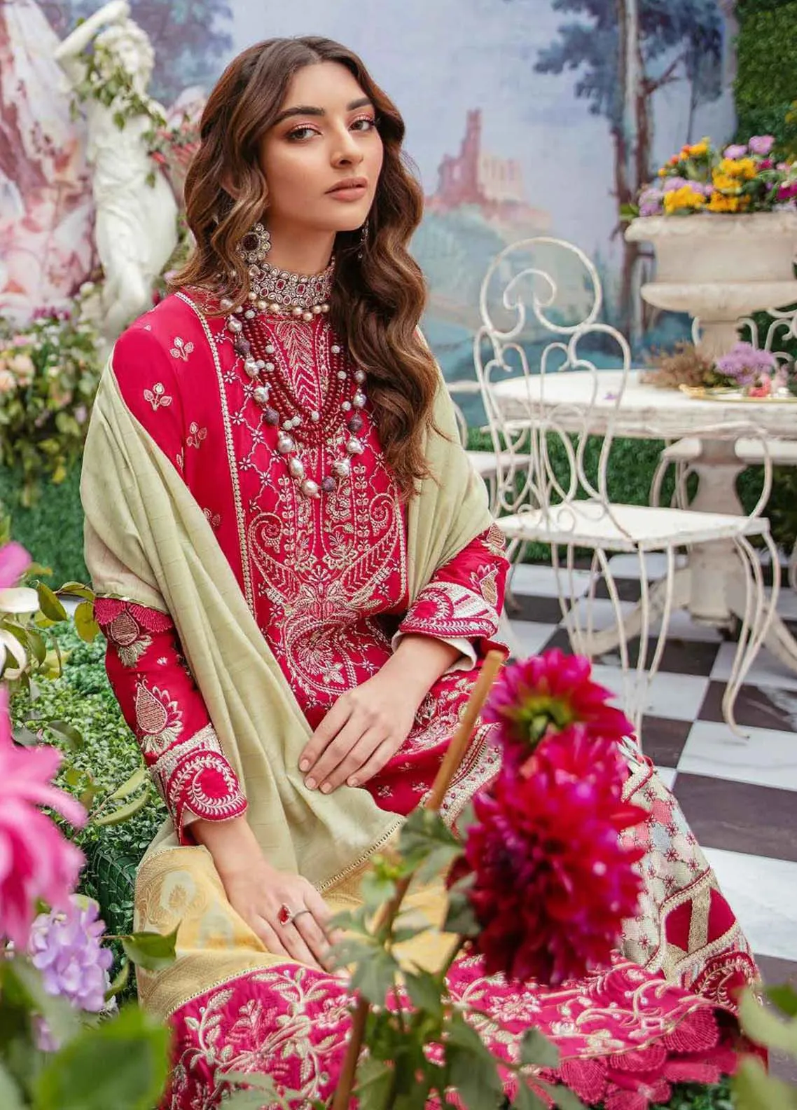 Afrozeh Embroidered Lawn Unstitched 3 Piece Suit - 09