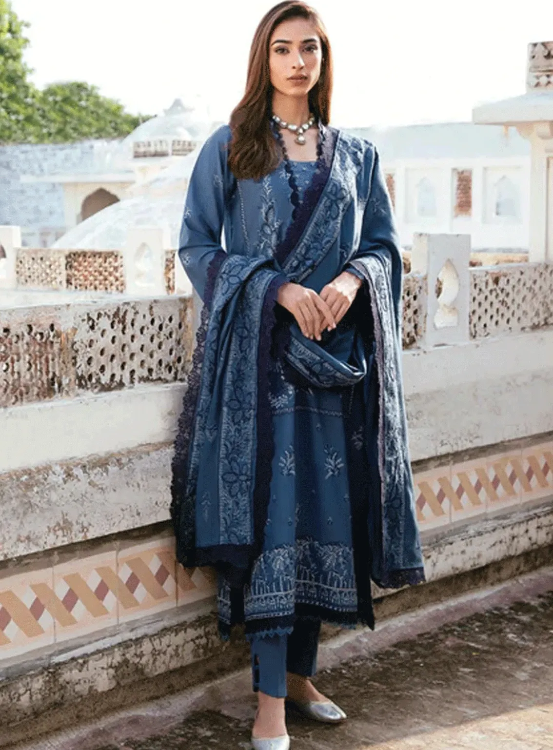 Afsanay By Florent Embroidered Khaddar Unstitched 3 Piece Suit - FL23AK FLK-3B