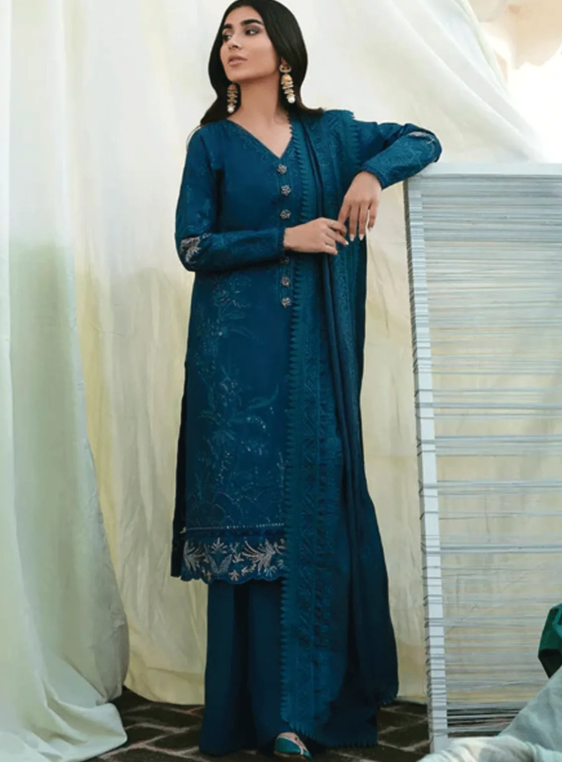 Afsanay By Florent Embroidered Khaddar Unstitched 3 Piece Suit - FL23AK FLK-8A