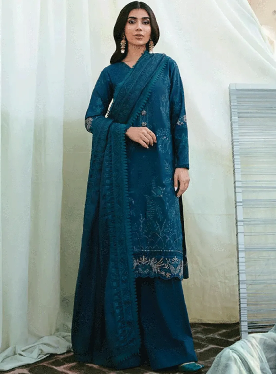 Afsanay By Florent Embroidered Khaddar Unstitched 3 Piece Suit - FL23AK FLK-8A