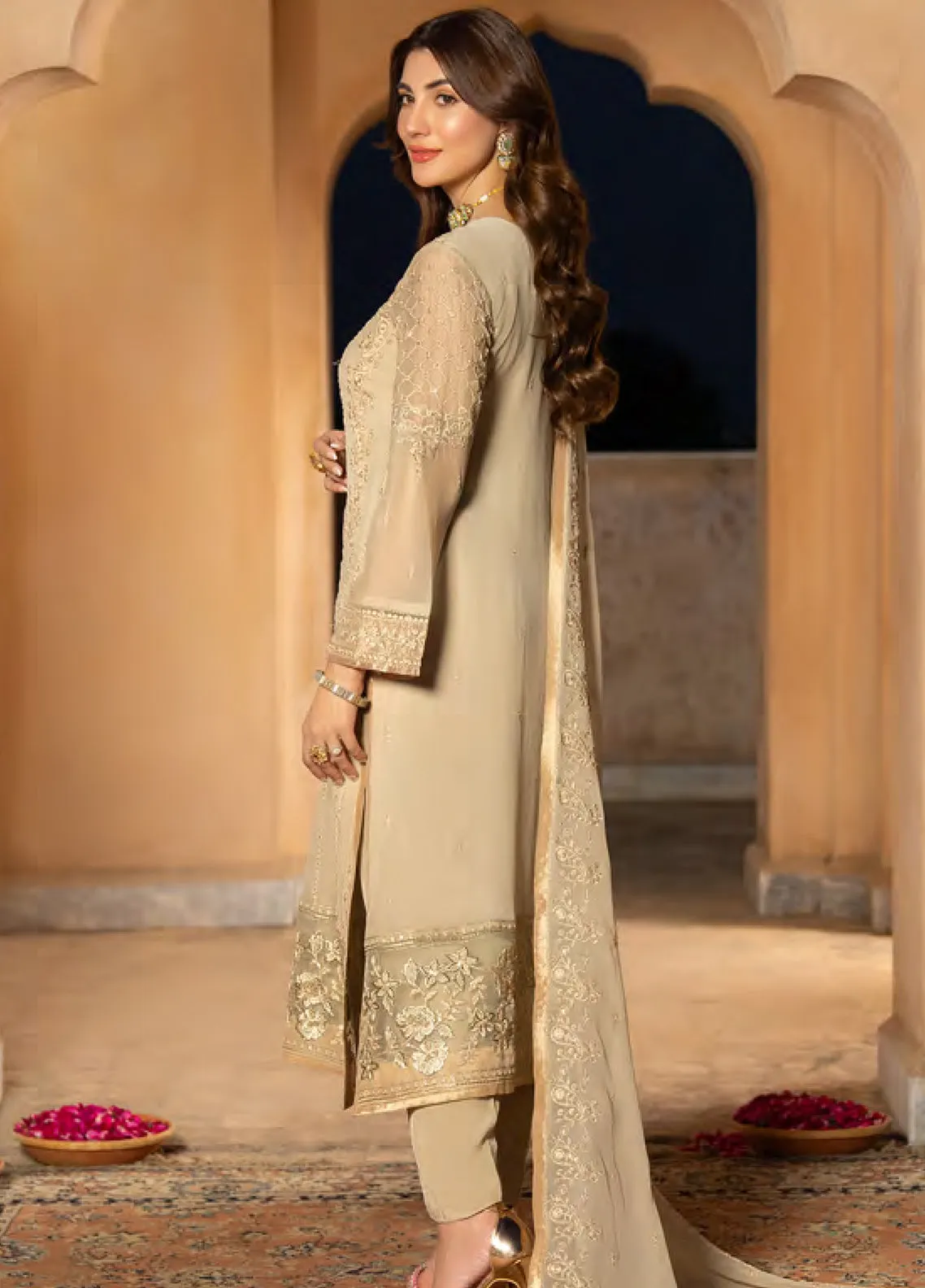 Afsanay By Shahzeb Textiles X Shireen Lakdawala Luxury Chiffon 3 Piece Unstitched Suit ST24A NUR