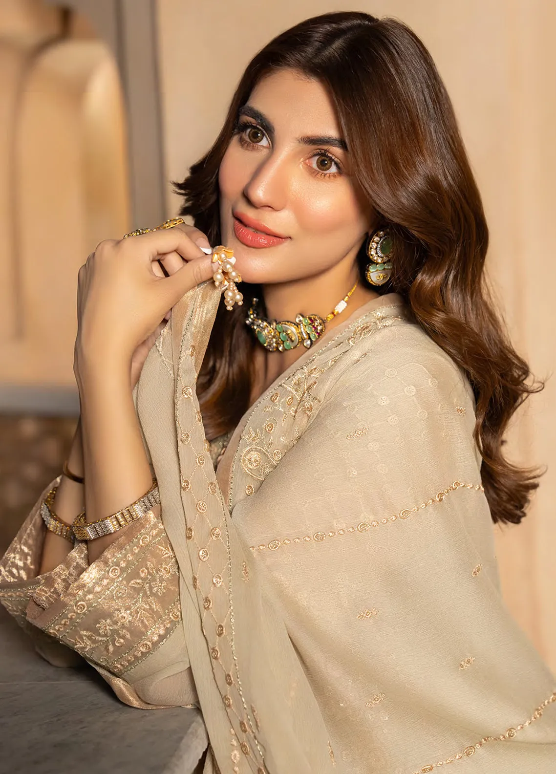 Afsanay By Shahzeb Textiles X Shireen Lakdawala Luxury Chiffon 3 Piece Unstitched Suit ST24A NUR