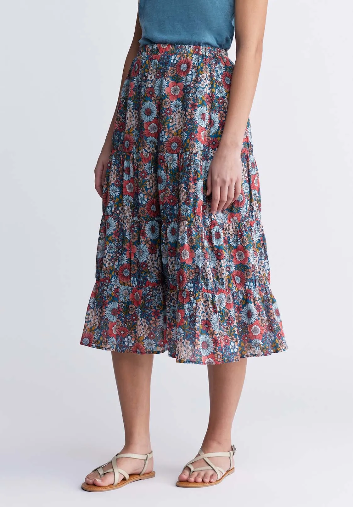 Aletta Women’s Long Skirt in Floral Print - WS0006P