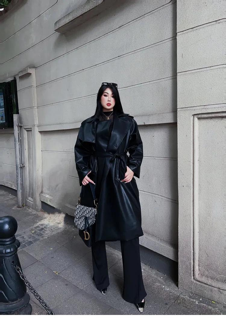 Alexis Solid Color Black Button Up Long Sleeve Coat