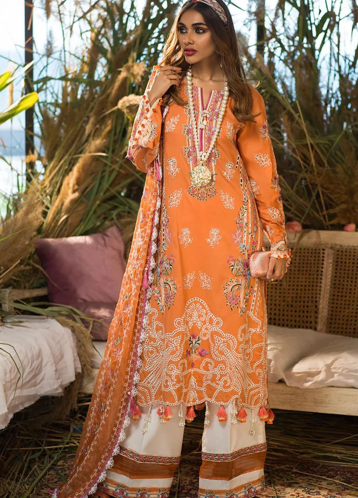 Alif By AJR Couture Embroidered Lawn Unstitched 3 Piece Suit - 01