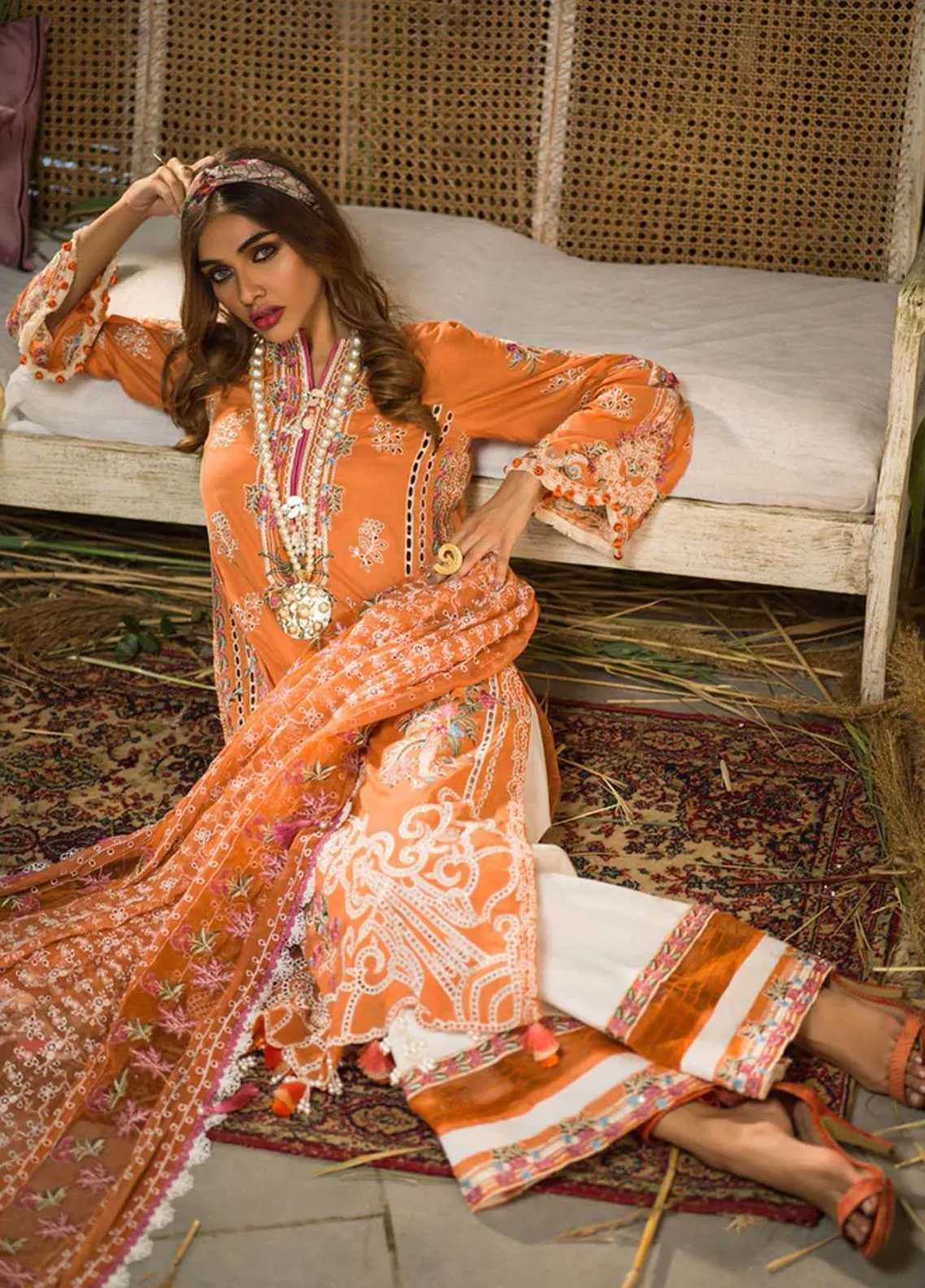 Alif By AJR Couture Embroidered Lawn Unstitched 3 Piece Suit - 01