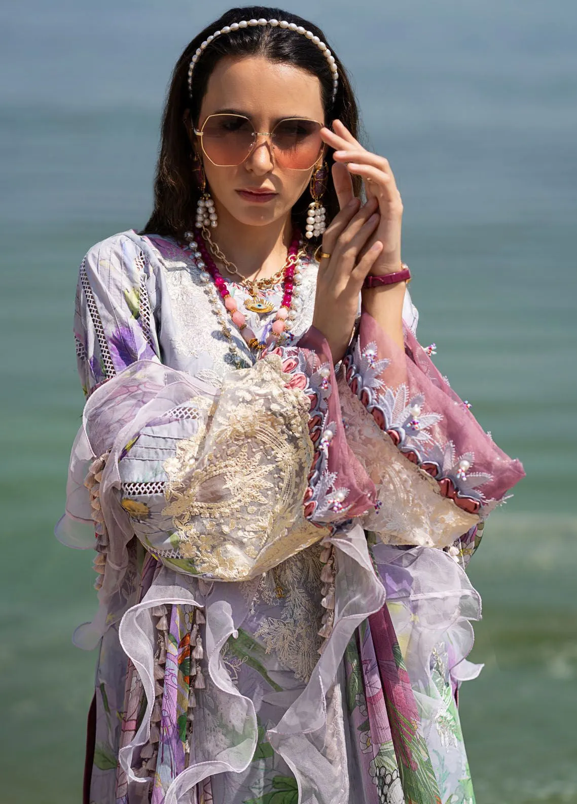 Alif By AJR Couture Signature Luxury Embroidered Lawn 3 Piece Unstitched Suit AJRC24ASLL-09 LYRA