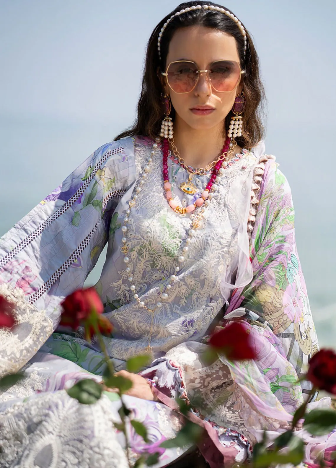 Alif By AJR Couture Signature Luxury Embroidered Lawn 3 Piece Unstitched Suit AJRC24ASLL-09 LYRA