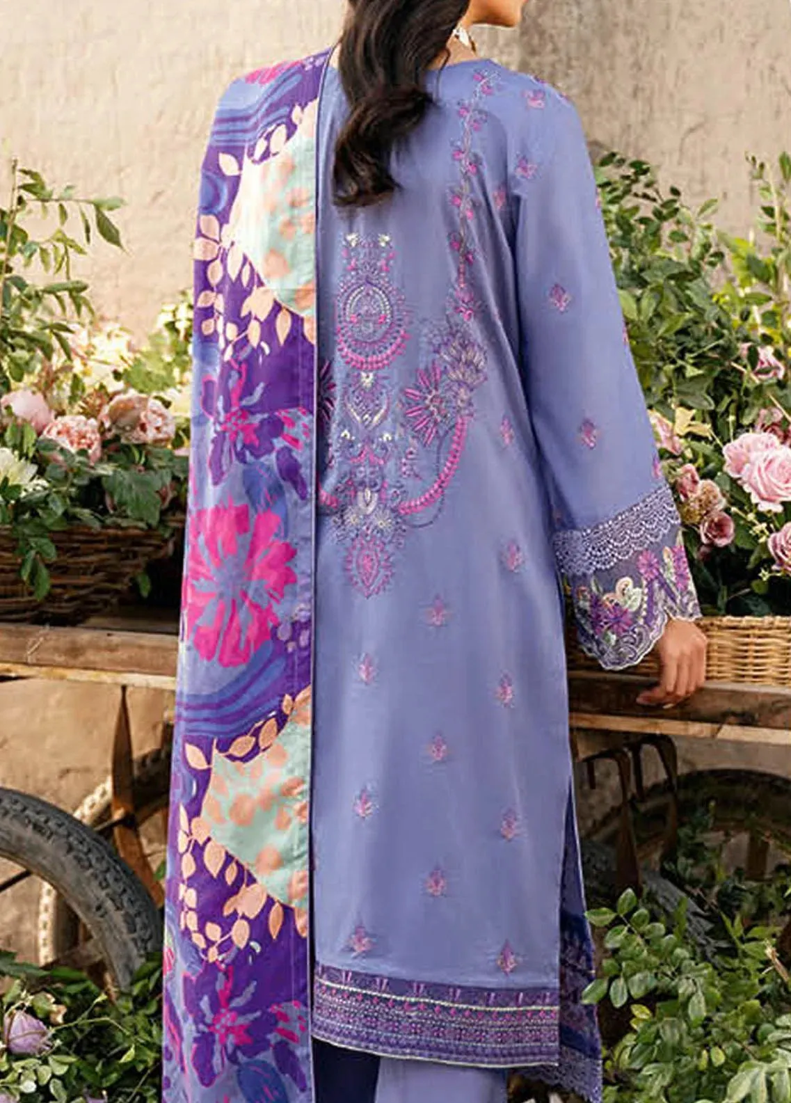 Andaaz By Ramsha Embroidered Lawn Unstitched 3 Piece Suit - 10