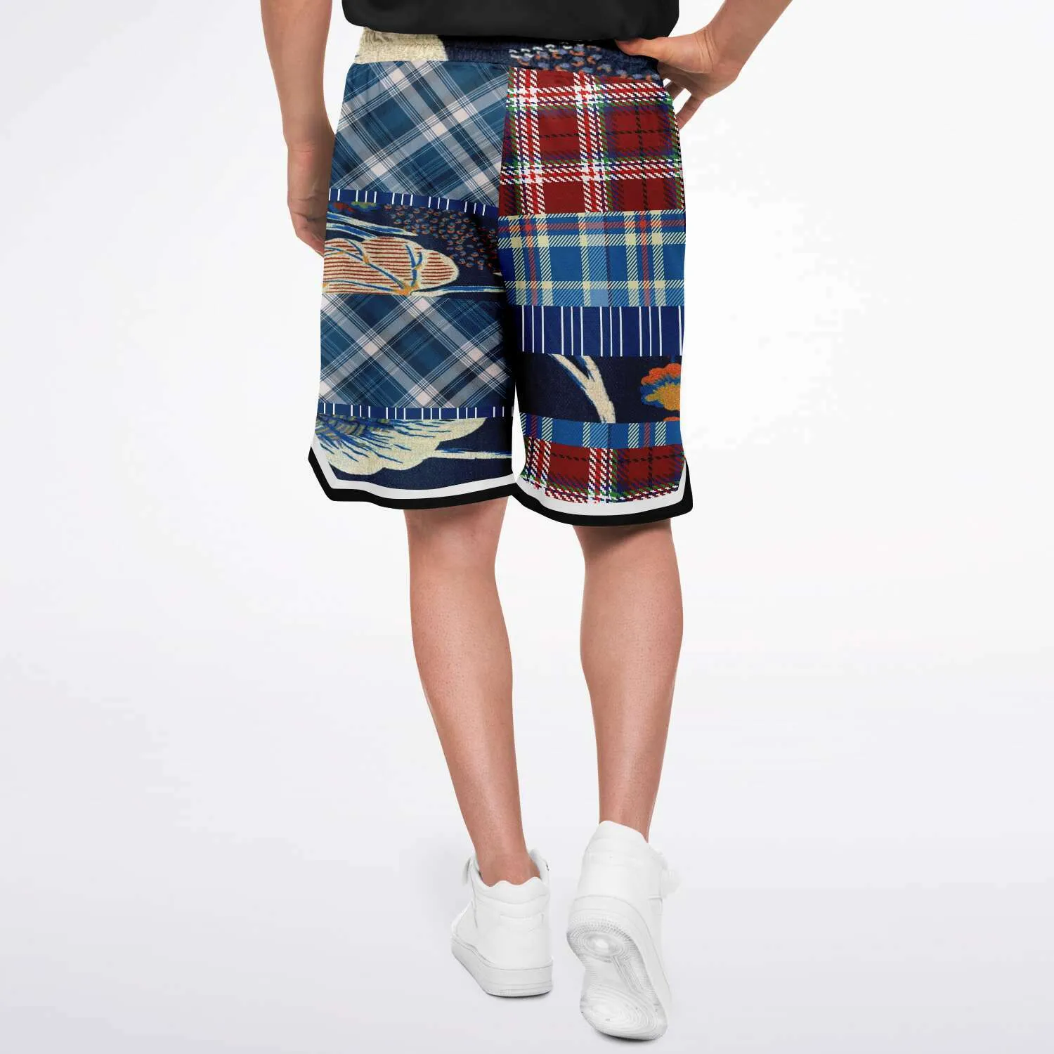 Andromeda Blue Patchwork Basketball Shorts