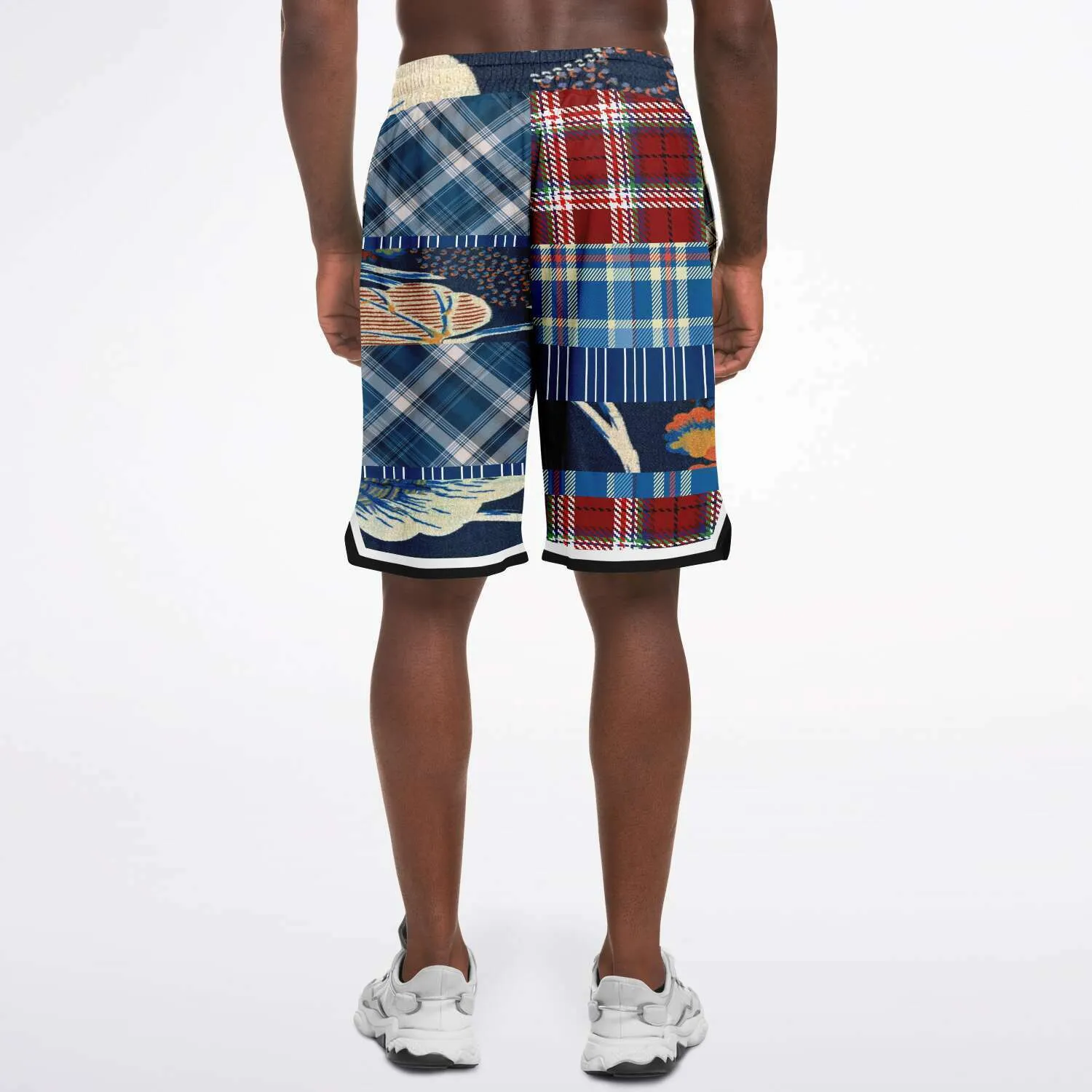 Andromeda Blue Patchwork Basketball Shorts