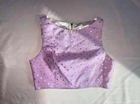 ANYA Light Purple Gold Polkadot Top