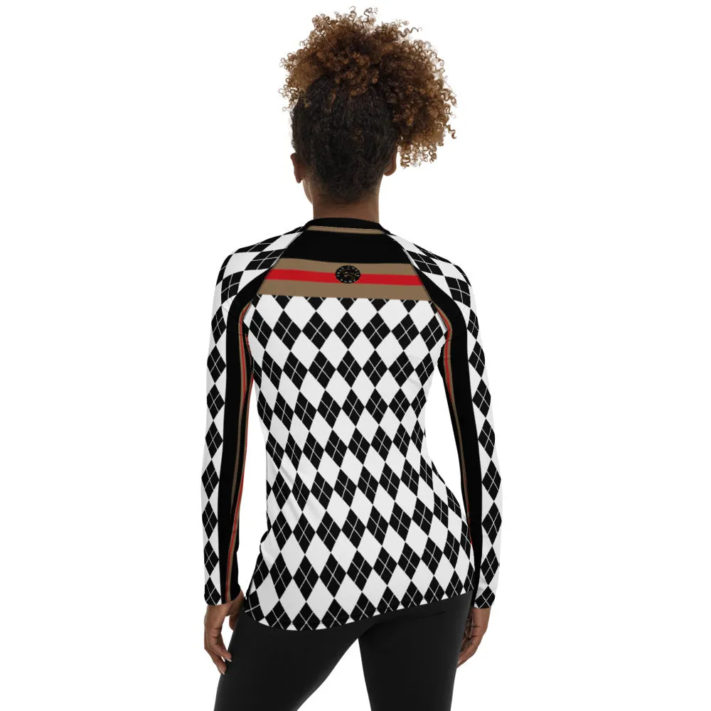 Argyle Me Black Fashion Rashguard Top