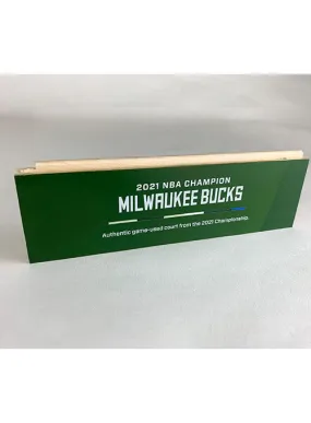 Artsman Milwaukee Bucks Court Wood Block Green 8"x2.25"