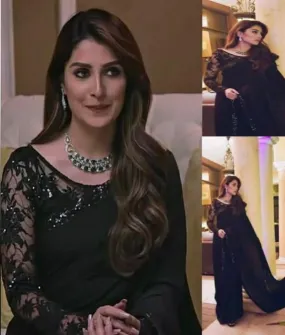 Ayeza Khan Chiffon Saree