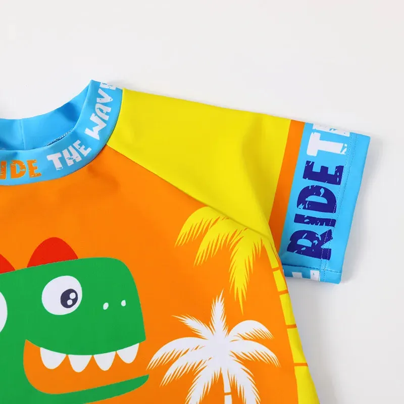 Baby Boy Cartoon Dinosaur 3D 3pc Swimwear Set