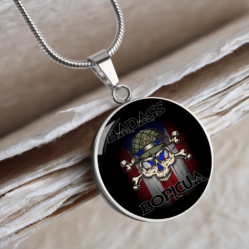 Badass Boricua Skull X Bones Necklace