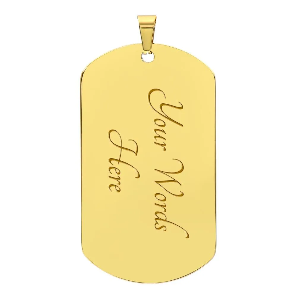 Badass Boricua Unbreakable Dog-Tag Necklace (Gold or Silver)