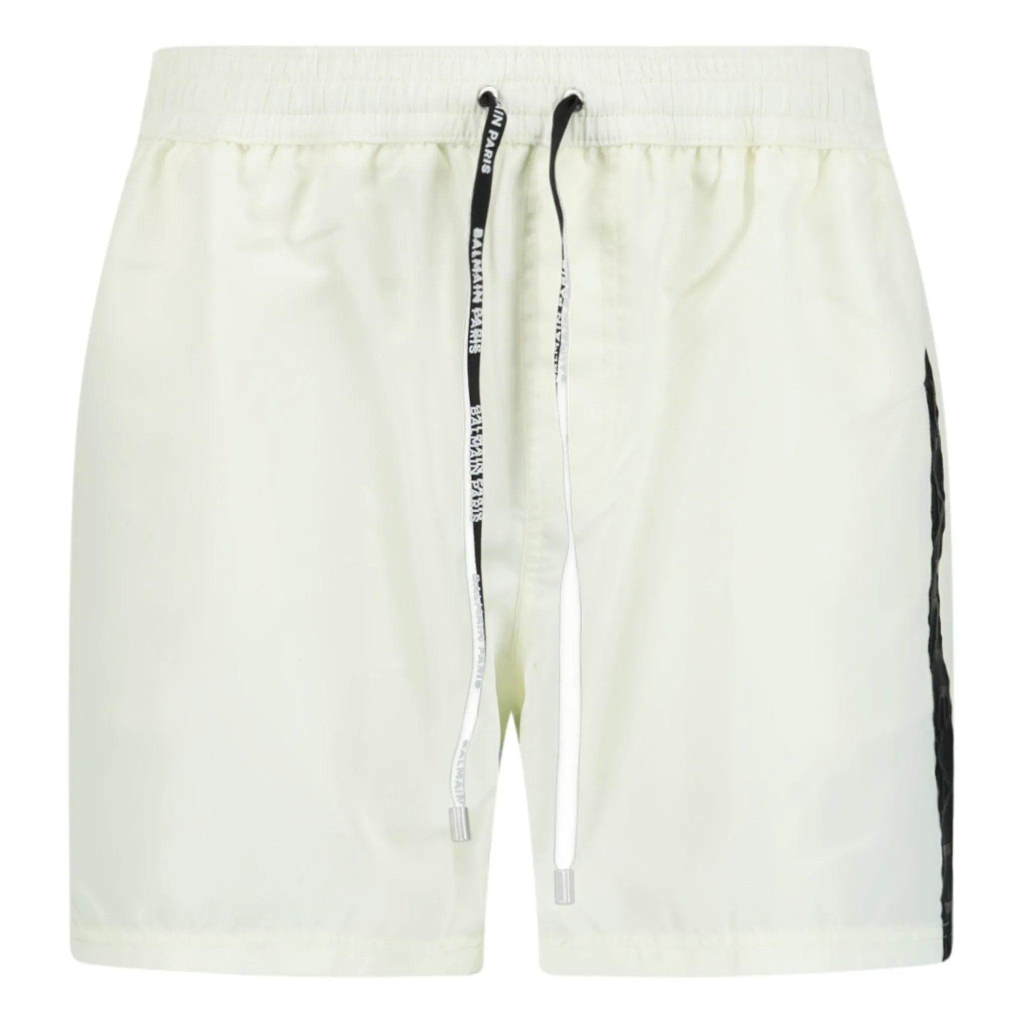 BALMAIN LOGO SWIM SHORTS IVORY