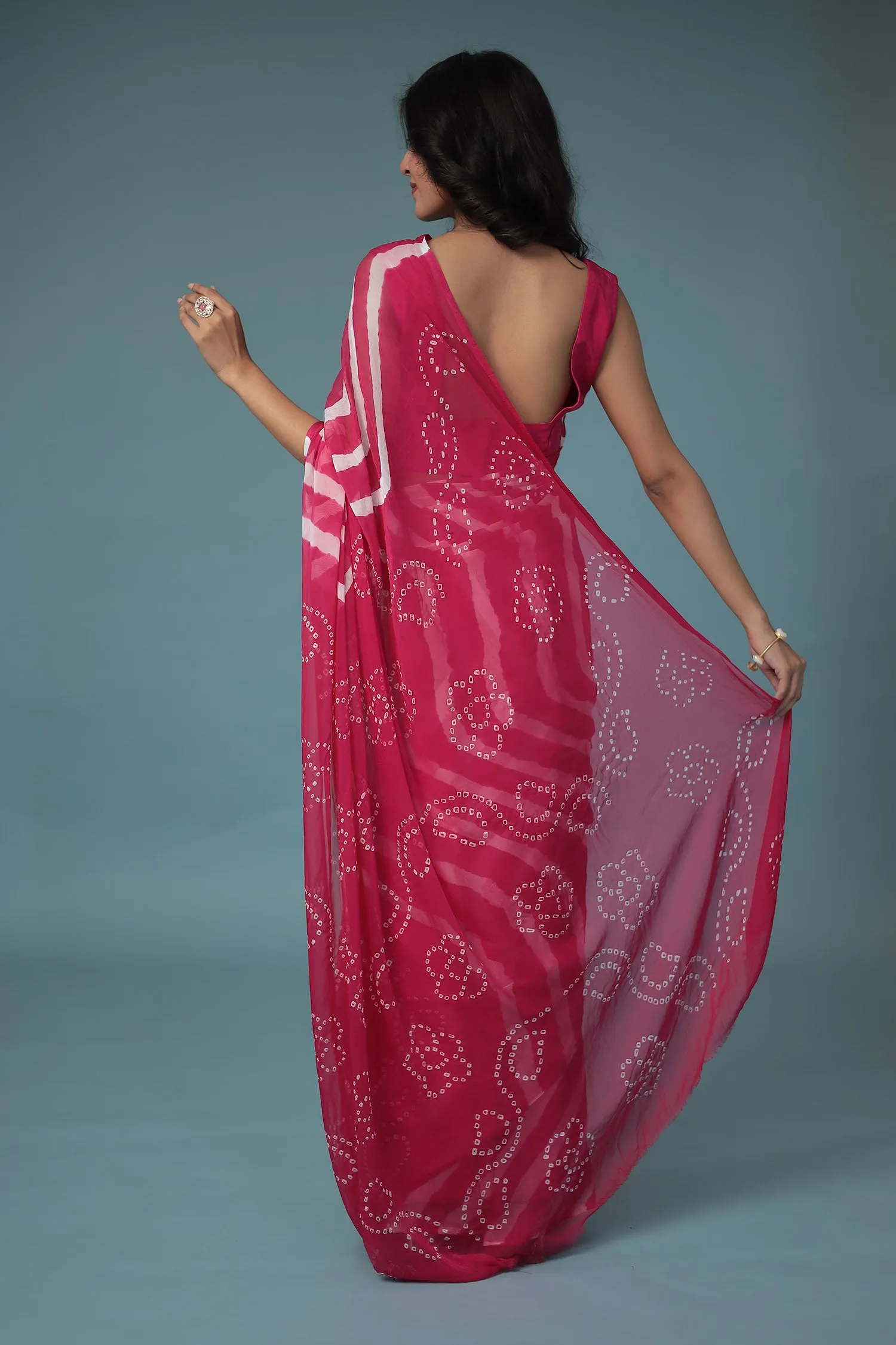 Bandhej, Leheriya Chiffon Saree