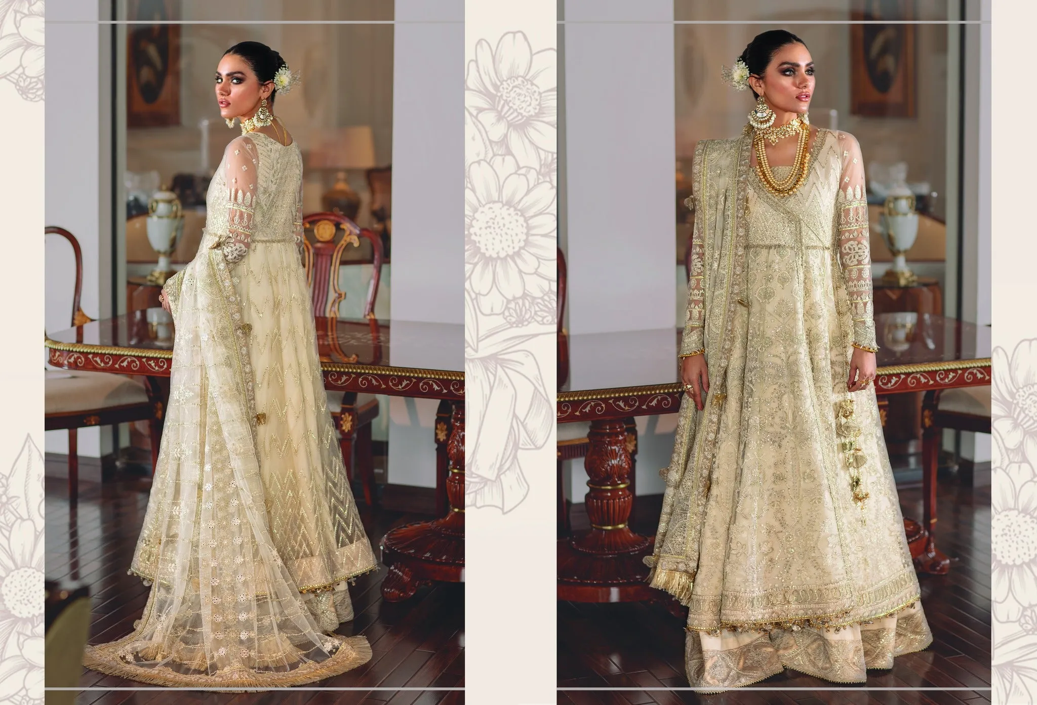 BAROQUE CHANTELLE CHIFFON - EC05  LEHNGA