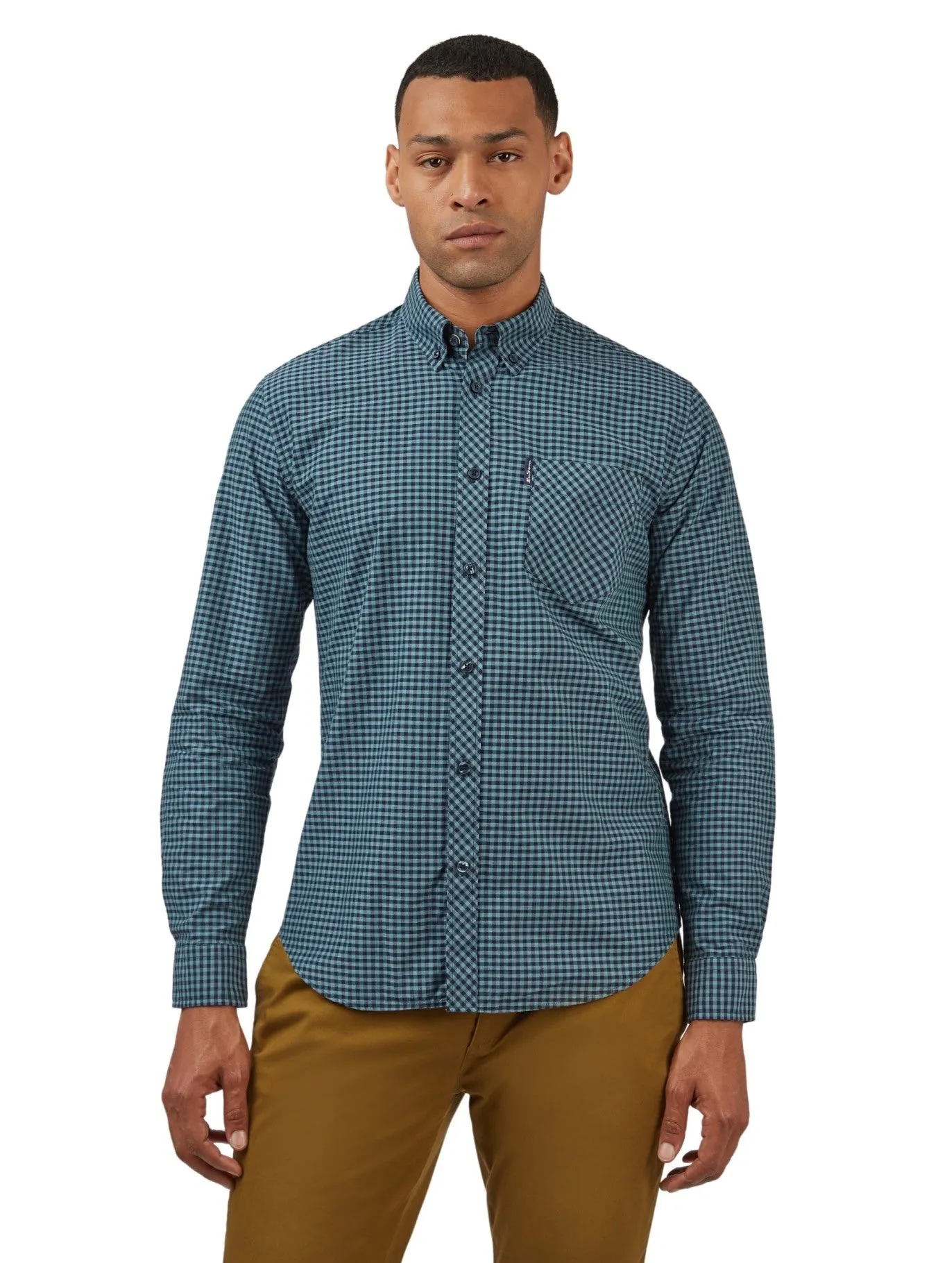 Ben Sherman Men's Signature Gingham Check Shirt, Button-Down Collar, Long Sleeves, Regular Fit