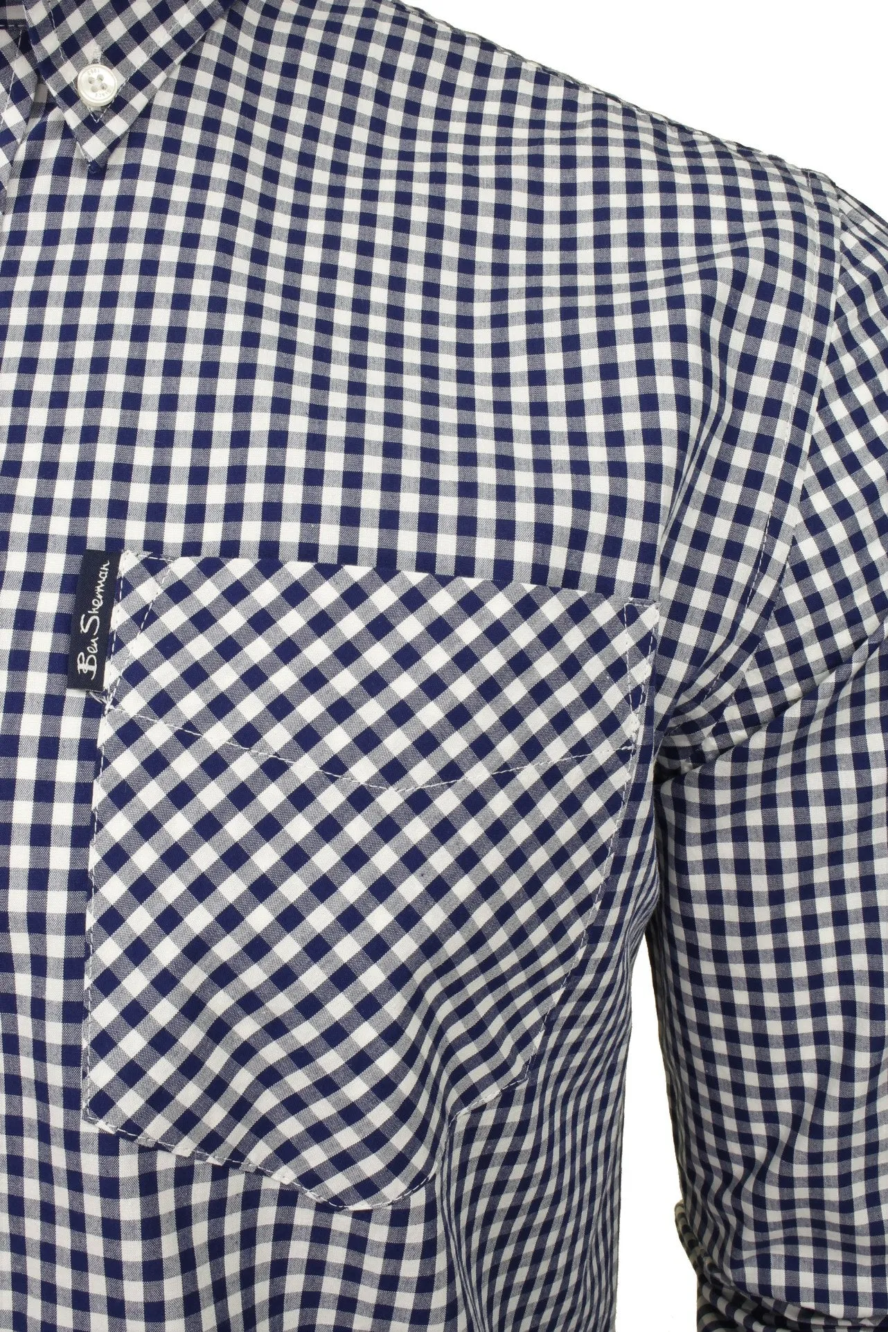 Ben Sherman Men's Signature Gingham Check Shirt, Button-Down Collar, Long Sleeves, Regular Fit