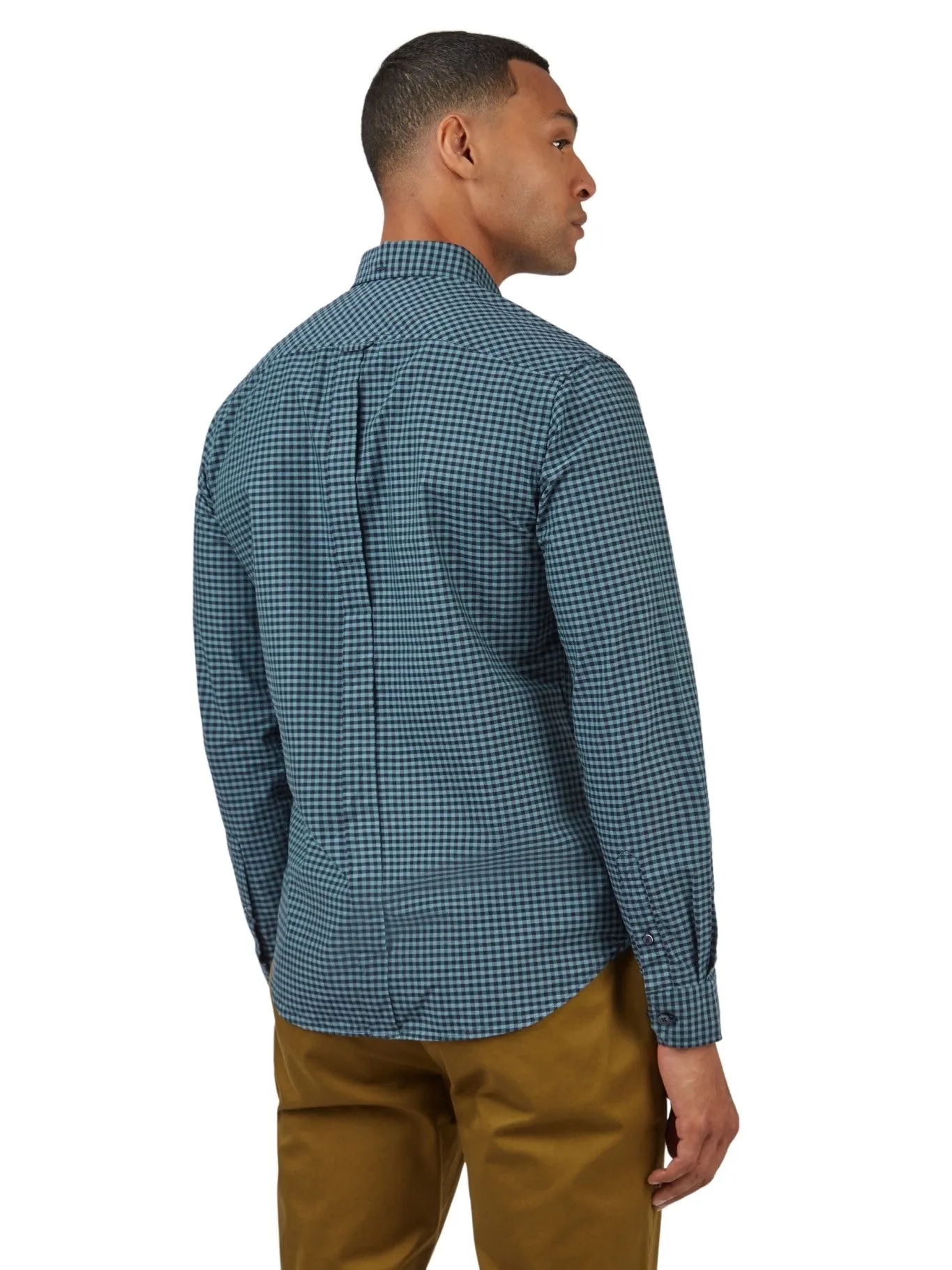 Ben Sherman Men's Signature Gingham Check Shirt, Button-Down Collar, Long Sleeves, Regular Fit