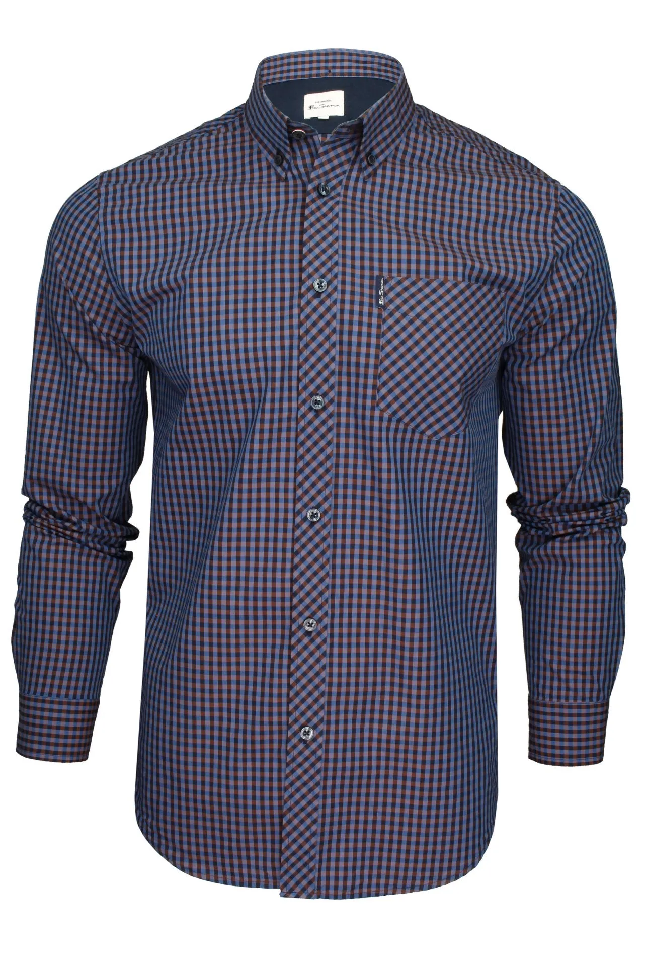 Ben Sherman Men's Signature Gingham Check Shirt, Button-Down Collar, Long Sleeves, Regular Fit