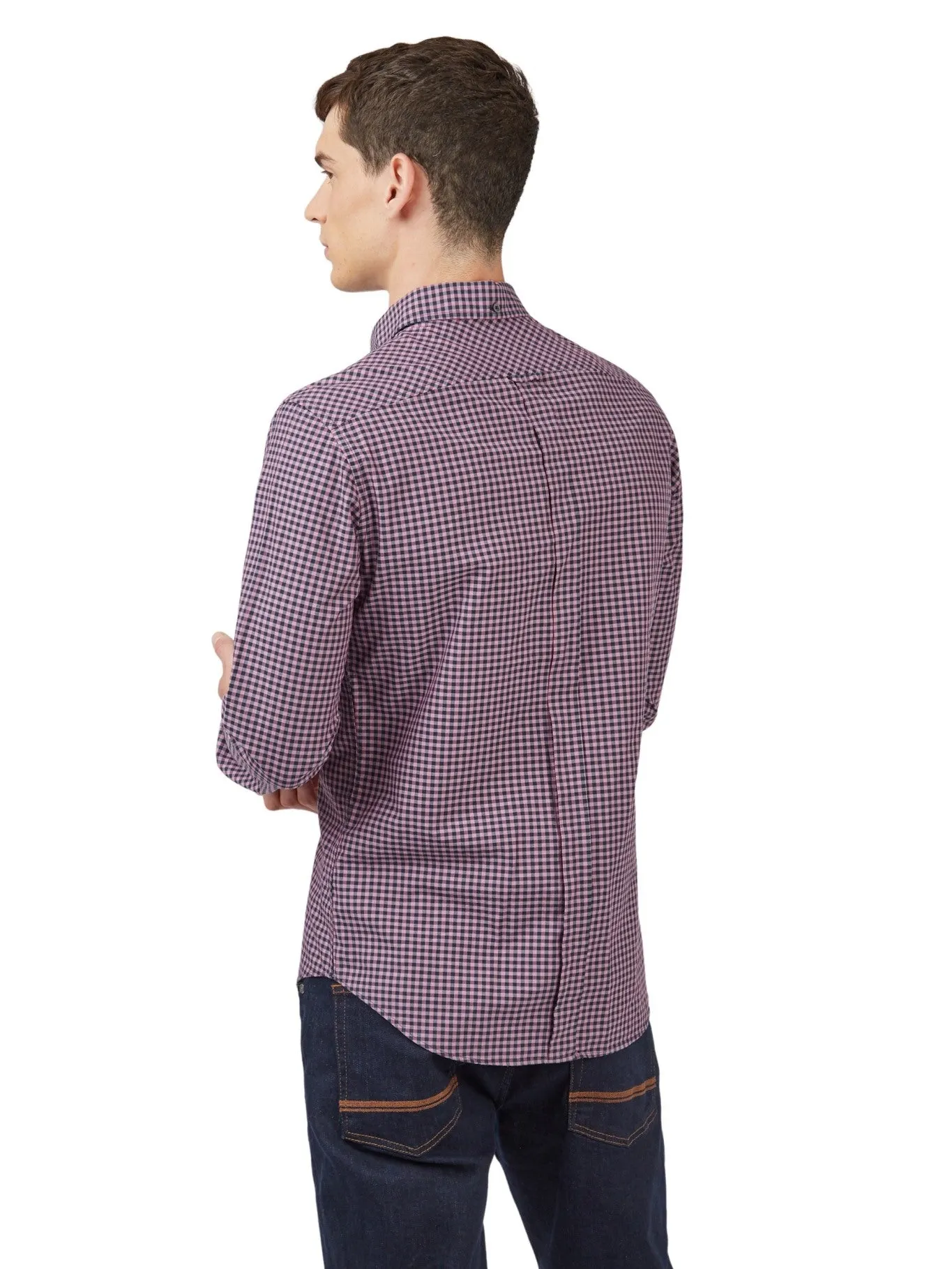 Ben Sherman Men's Signature Gingham Check Shirt, Button-Down Collar, Long Sleeves, Regular Fit