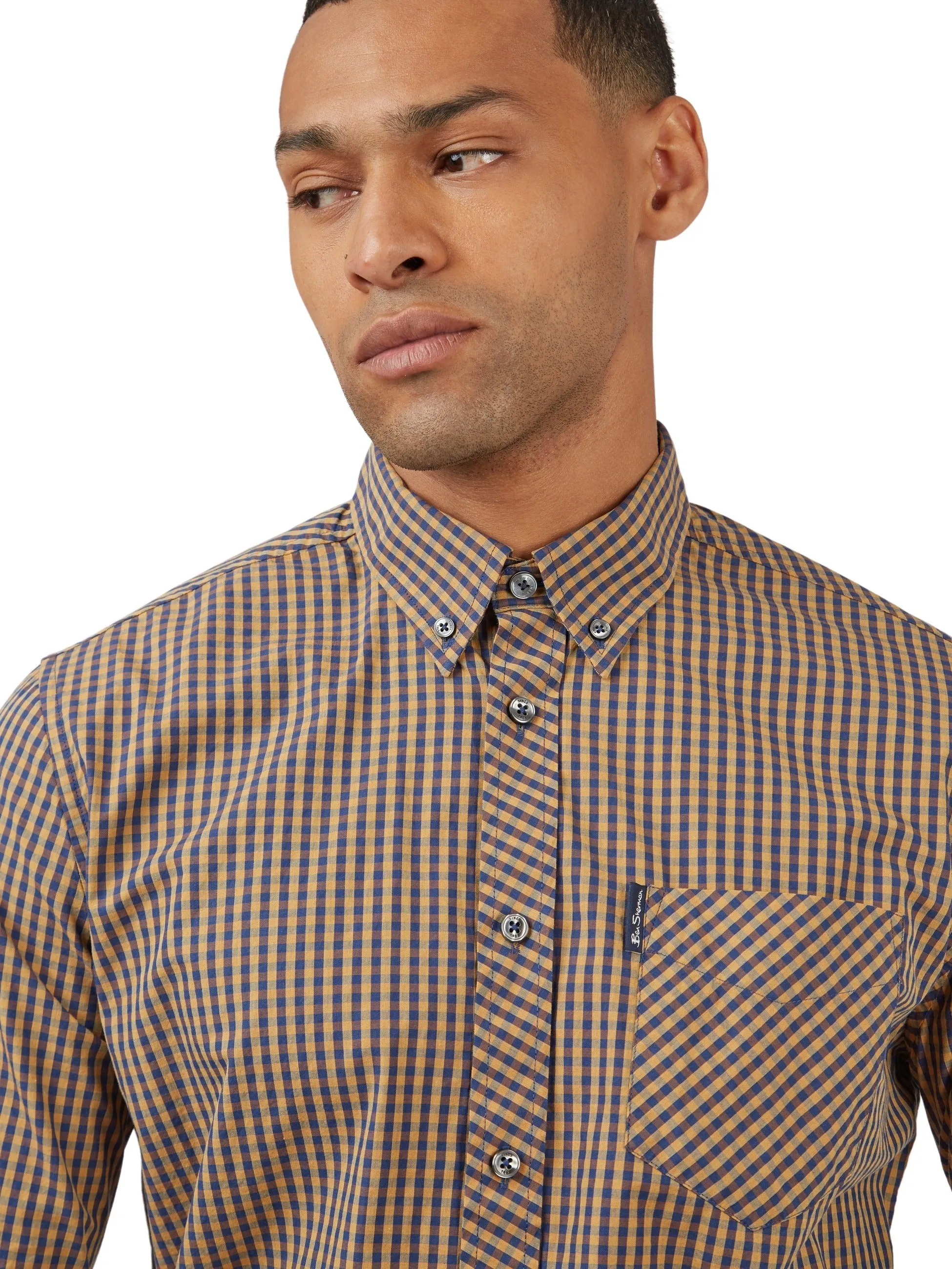 Ben Sherman Men's Signature Gingham Check Shirt, Button-Down Collar, Long Sleeves, Regular Fit