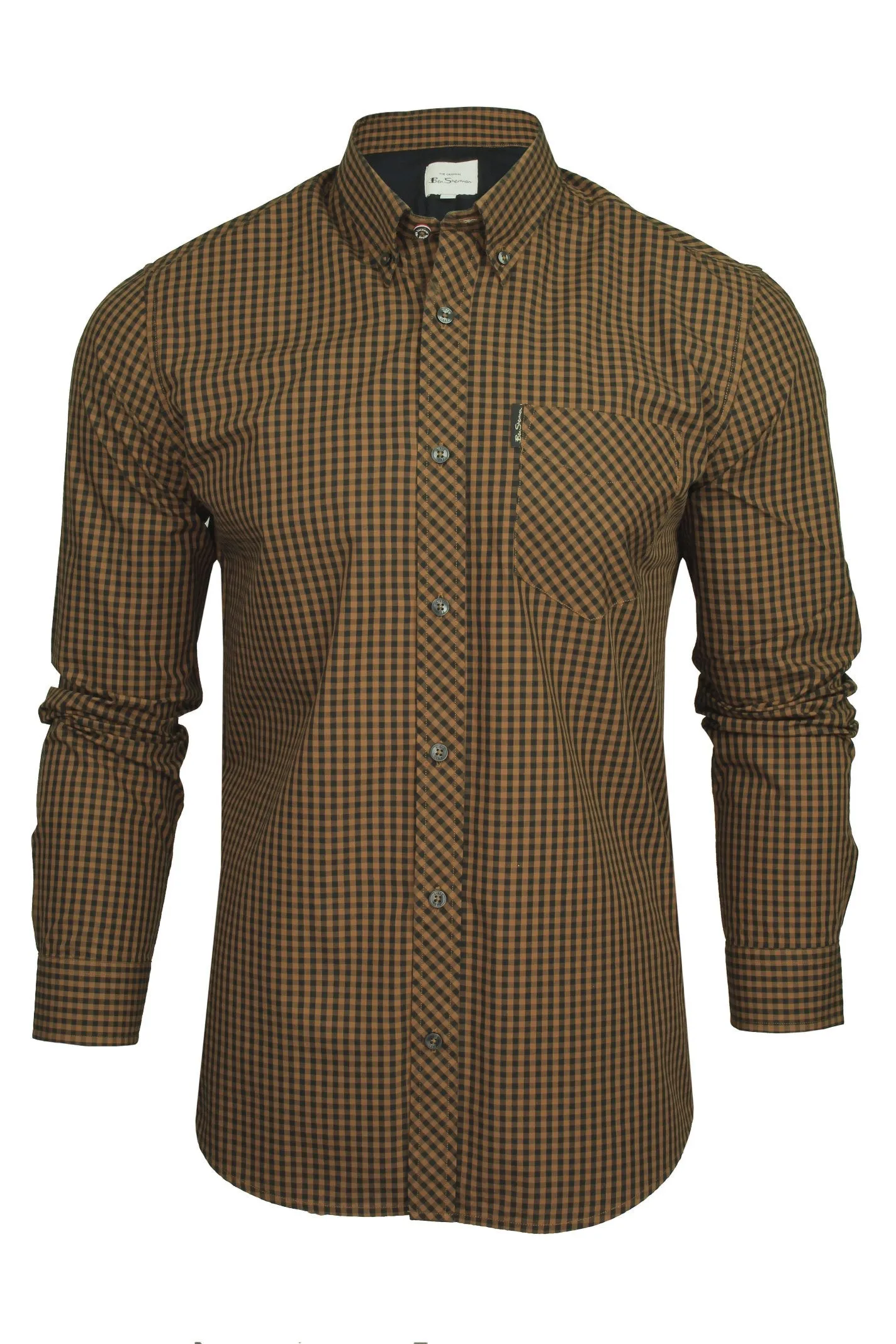 Ben Sherman Men's Signature Gingham Check Shirt, Button-Down Collar, Long Sleeves, Regular Fit