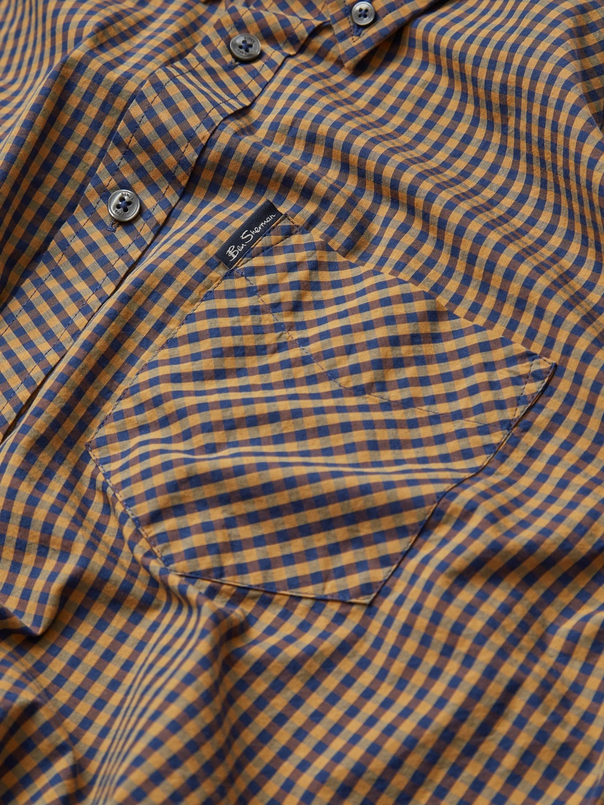 Ben Sherman Men's Signature Gingham Check Shirt, Button-Down Collar, Long Sleeves, Regular Fit